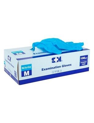 S+M® Glove Exam Nitrile Powder Free M 100's x 10 Box Carton
