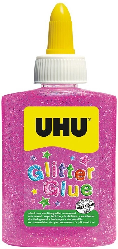 GLUE UHU 88ML GLITTER PINK
