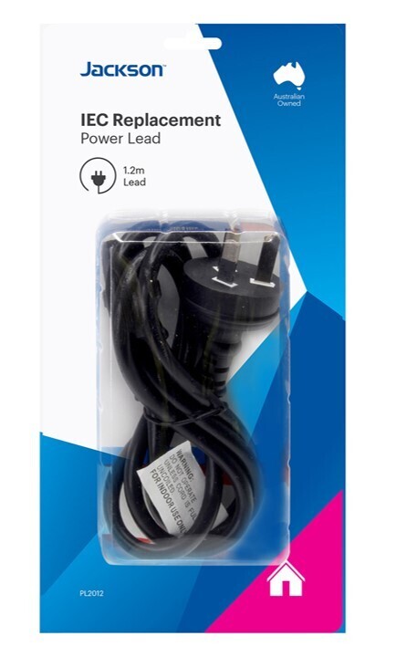 REPLACEMENT IEC LEAD JACKSON INDUSTRIES 1.2M BLACK