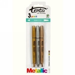 MARKER TEXTA METALLIC NON-TOXIC PK3