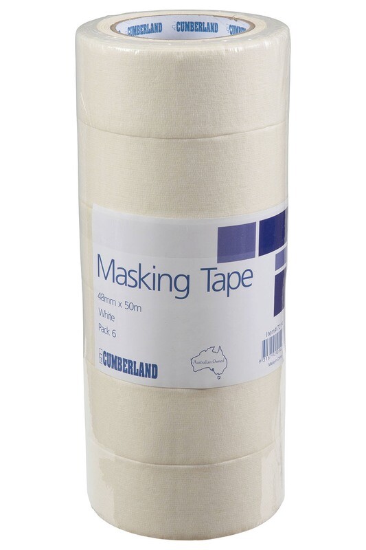 SP- MASKING TAPE CUMBERLAND 48MM X 50M WHITE PK6