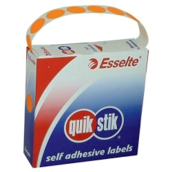 LABEL QUIK STIK DISP 14MM FLUORO ORANGE DOT 700/ROLL