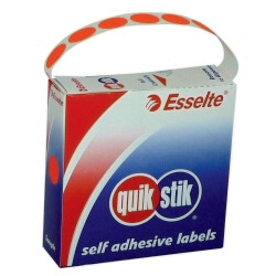 LABEL QUIK STIK DISP 14MM FLUORO RED DOT 700/ROLL