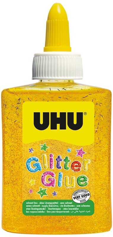 GLUE UHU 88ML GLITTER YELLOW