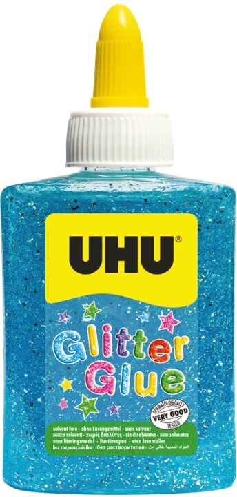 GLUE UHU 88ML GLITTER BLUE