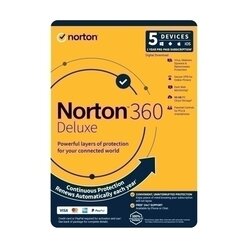 Norton 360 Deluxe Protection - 1 User 5 Devices 1 Year Sub