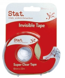 TAPE INVISIBLE STAT 18MMX33M ON DISPENSER
