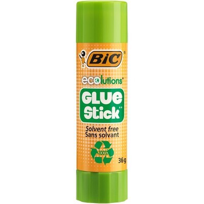 GLUE STICK BIC 36G RECYCLED ECO CLEAR