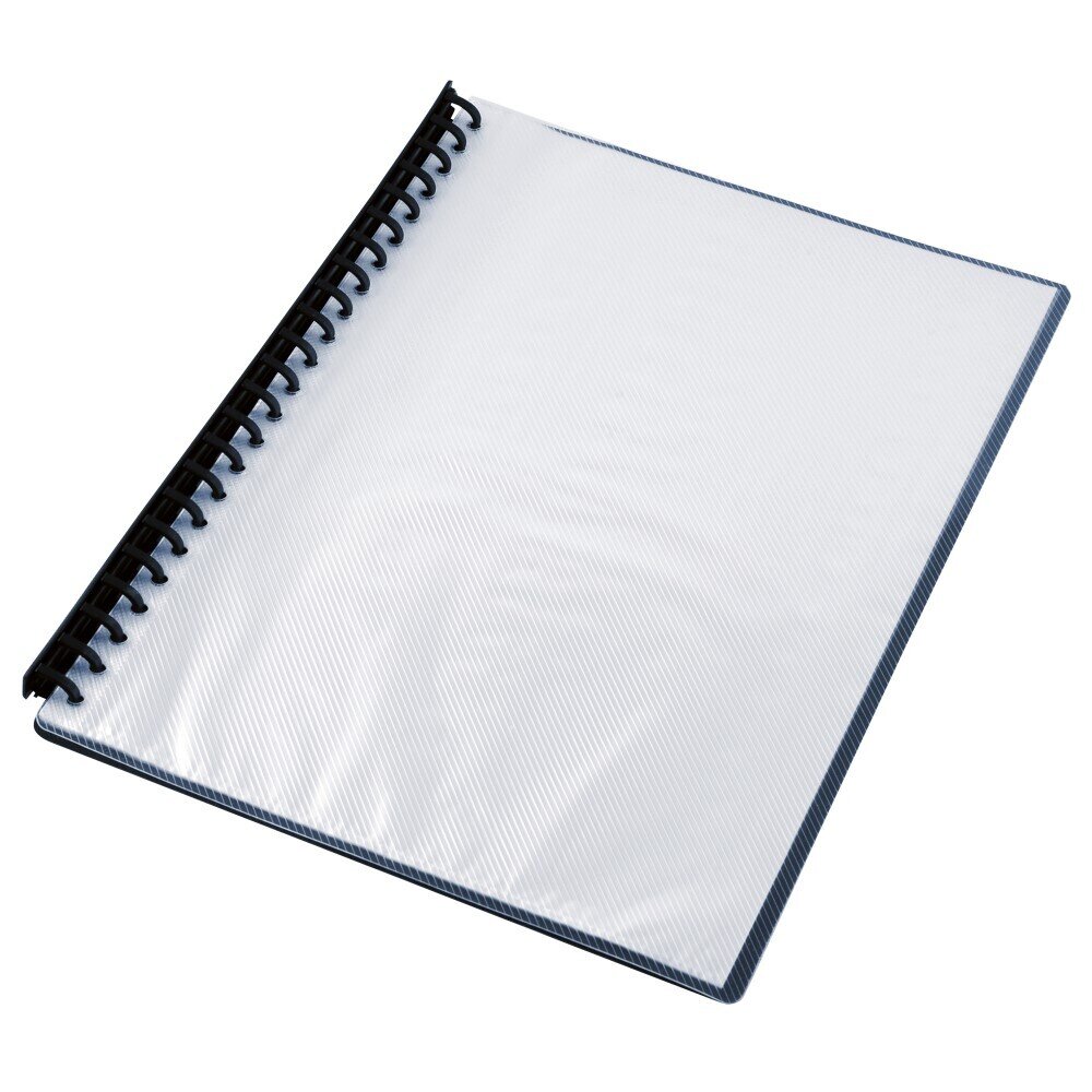 DISPLAY BOOK GNS A4 REFILLABLE CLEAR FRONT BLACK 20P