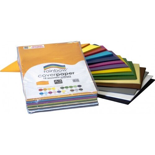 COVER PAPER RAINBOW A3 125GSM ASST COLOURS REAM