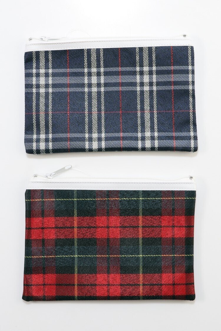 PENCIL CASE GNS 20X13CM TARTAN ASSORTED