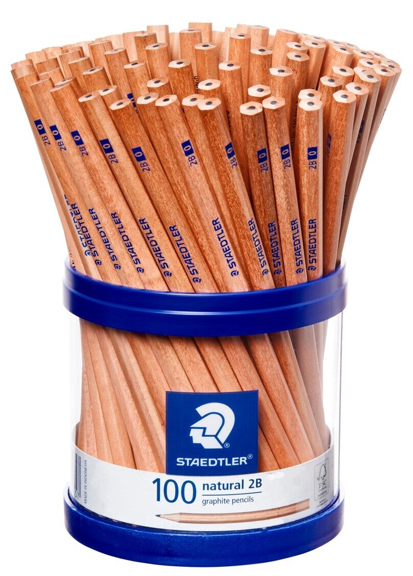 PENCIL LEAD STAEDTLER NATURAL GRAPHITE PENCILS 2B (100)