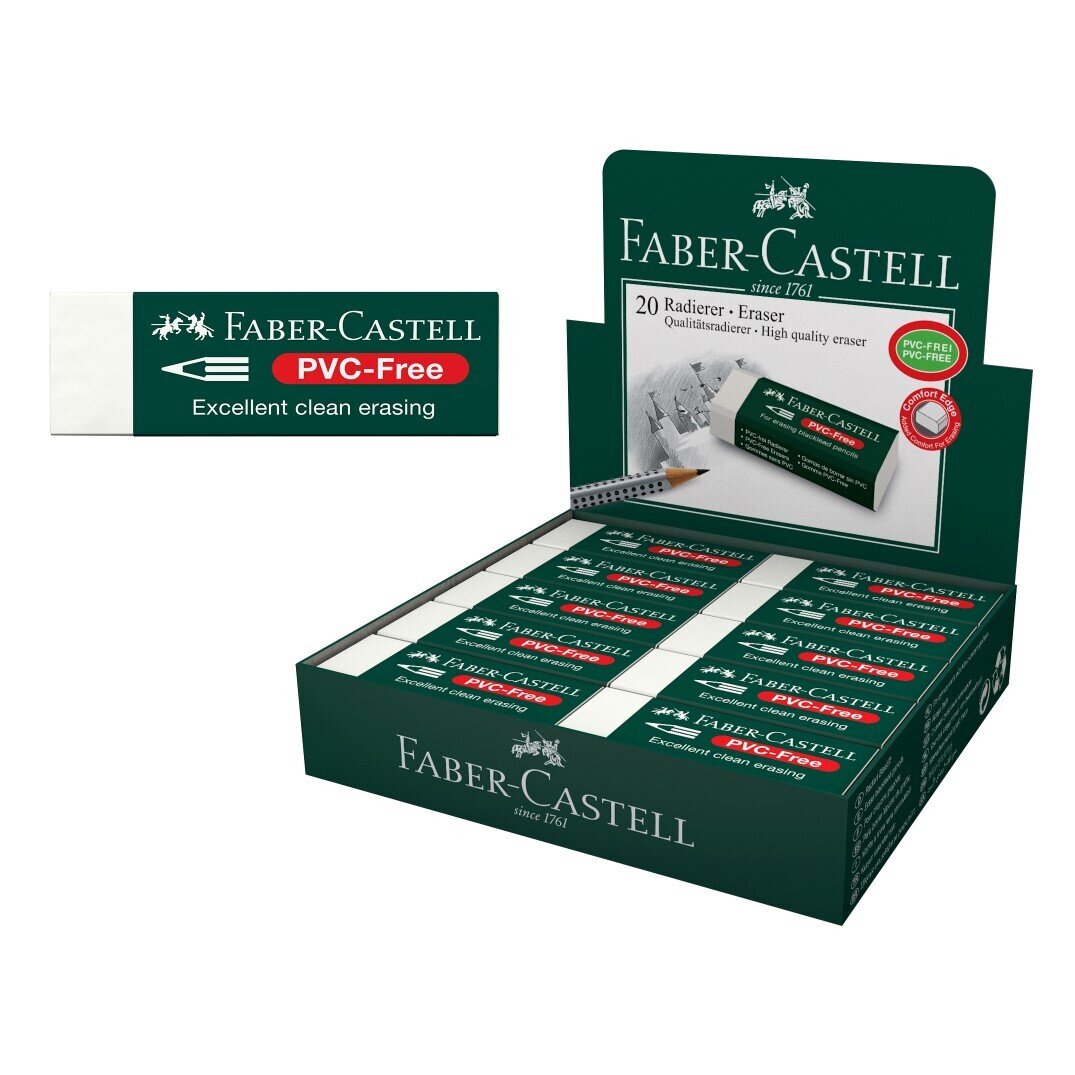 ERASER FABER-CASTELL 7085-20 LARGE WITH SLEEVE PVC FREE