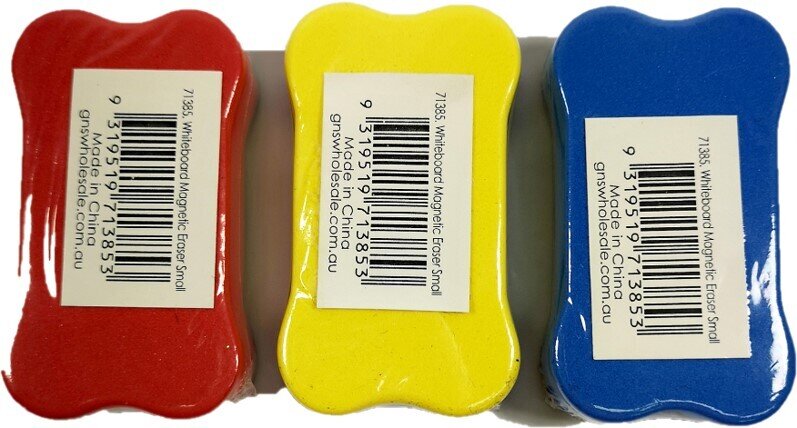 WHITEBOARD ERASER SMALL MAGNETIC ASSORTED