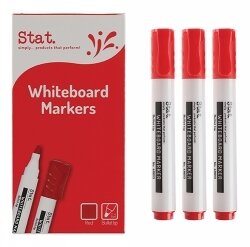 MARKER WHITEBOARD STAT 2.0MM BULLET NIB RED