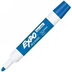 MARKER WHITEBOARD EXPO LOW ODOR BULLET TIP BLUE BX12