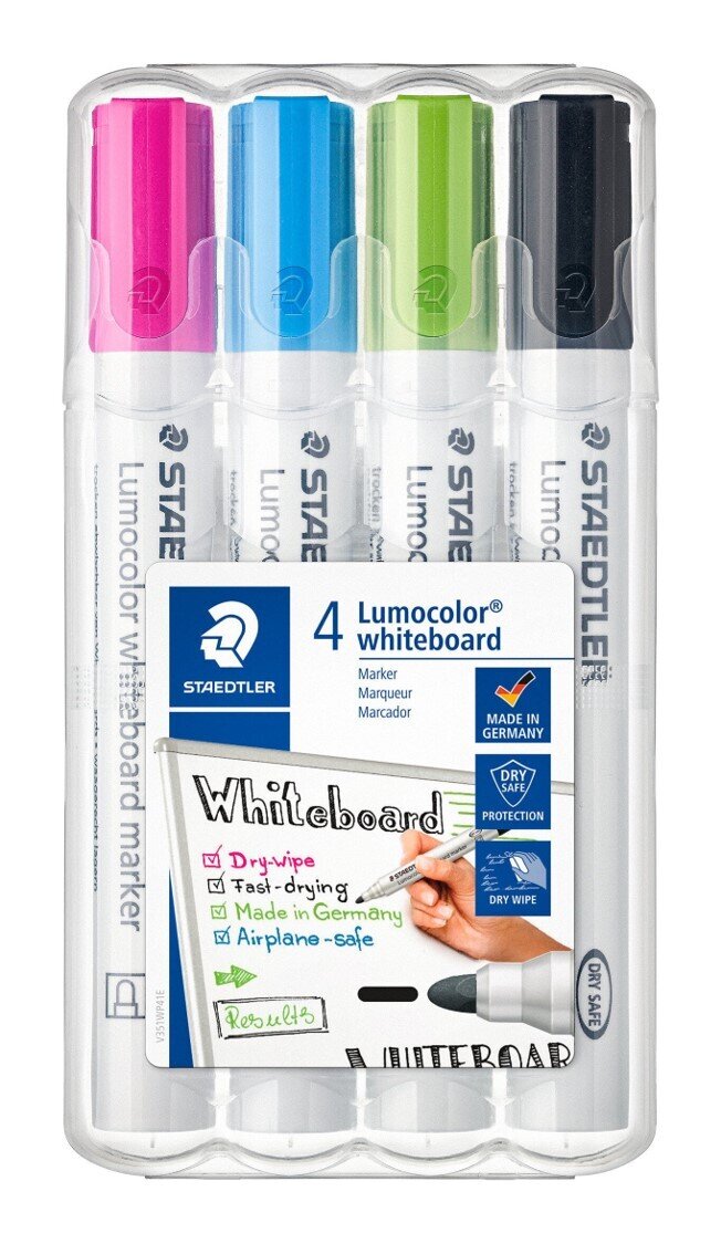 MARKER WHITEBOARD STAEDTLER LUMOCOLOR 351 BULLET ASST BRIGHTS WLT4