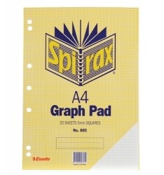 GRAPH PAD SPIRAX 805 A4 5MM 25LF