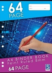 BINDER BOOK SOVEREIGN A4 8MM RULED 64PG