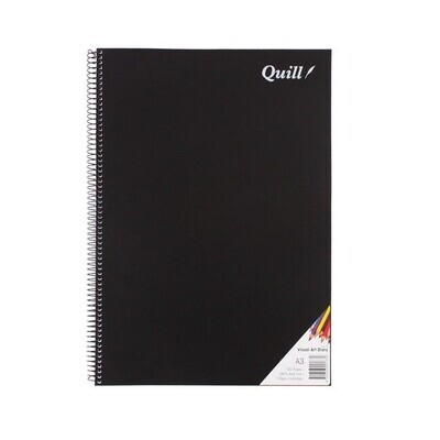 VISUAL ART DIARY QUILL A3 SPIRAL BLACK COVER 60LF