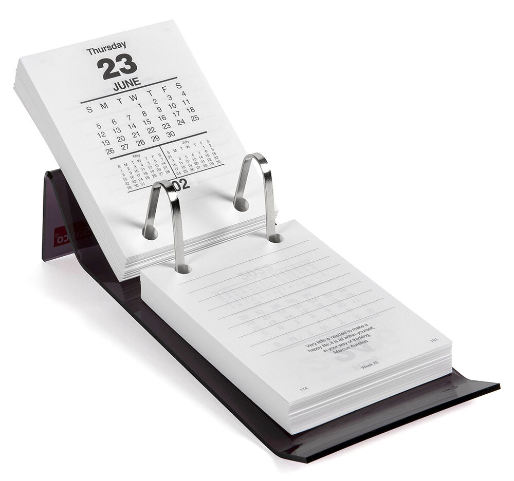 DESK CALENDAR STAND SASCO ACRYLIC TOP PUNCH BROWN