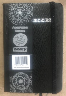 ADDRESS BOOK OZCORP MINI 8.5X12.5CM BLACK
