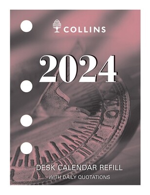 DESK CALENDAR REFILLS 2024 COLLINS 76X102MM SIDE PUNCH