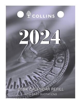 DESK CALENDAR REFILLS 2024 COLLINS 76X102MM TOP PUNCH