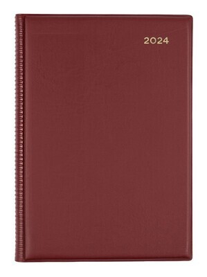 DIARY 2024 COLLINS BELMONT A5 187.V78 PVC 1DTP CHERRY RED