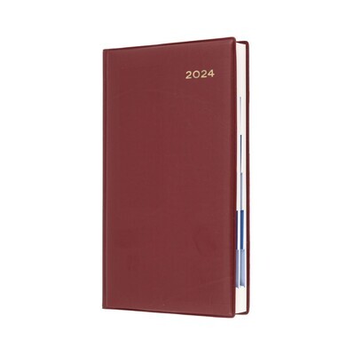 DIARY 2024 COLLINS BELMONT OCTAVO 183X106MM 61PA.V78 PVC 1DTP CHERRY RED