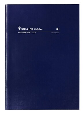 PLANNER DIARY 2024 COLLINS A4 51.C59 NAVY