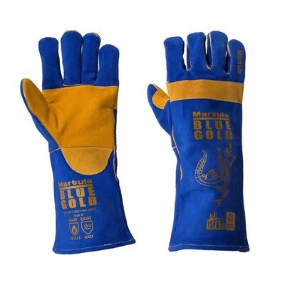 Martula Blue & Gold Welder, Leather Gloves