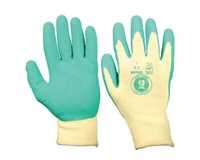 Green Leaf Latex Coated Gloves