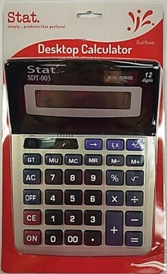 CALCULATOR STAT 12 DIGIT SDT003 LARGE DUAL PWR