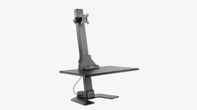 Single Monitor Electric Vertical Bar Desktop Sit-Stand Workstation