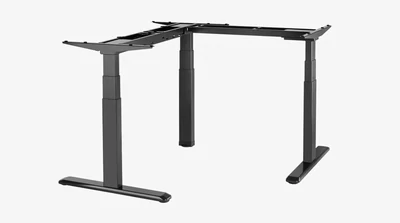 EED-633D Rectangular Column Multi-Motor Sit-Stand Desk, Black
