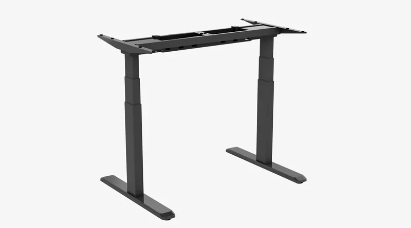 EED-623D Rectangular Column Multi-Motor Sit-Stand Desk, Black
