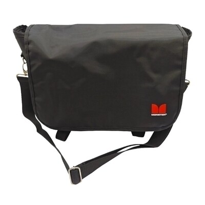 Monster Messenger Shoulder Bag with Flap - Black