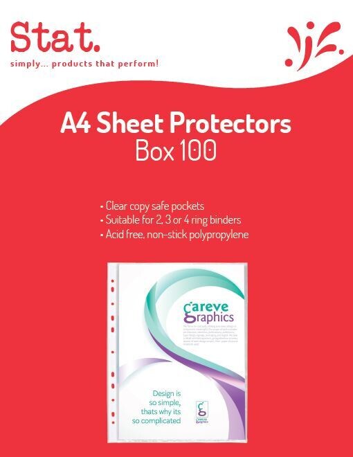 SHEET PROTECTORS STAT A4 40 MICRON BX100