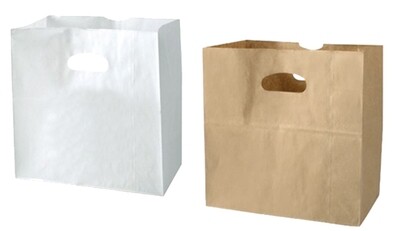 Paper Bag White Kraft Die Cut