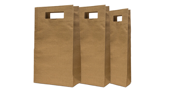 Brown Kraft Triple Bottle Wine Bag