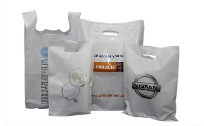 White Plastic Carry Bag Large Showbag