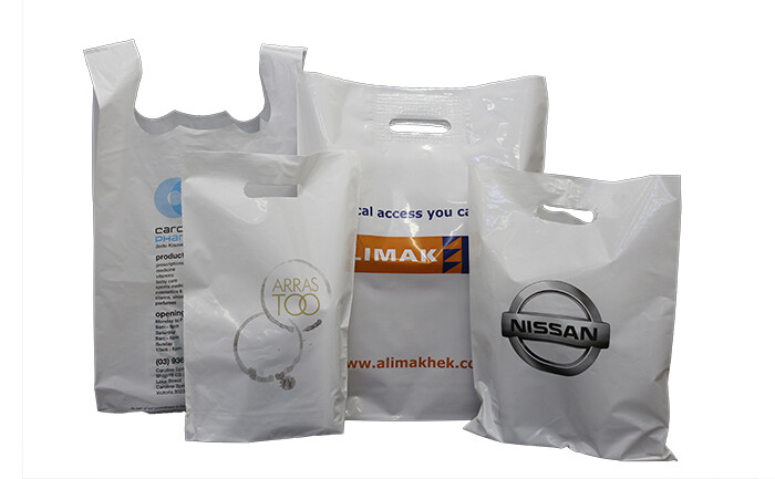 White Plastic Carry Bag Large Showbag