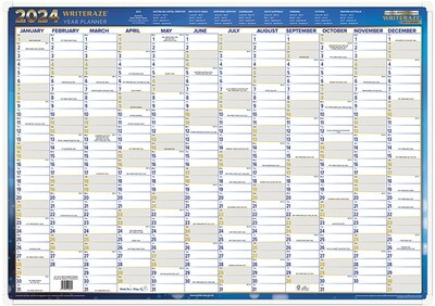 PLANNER 2024 COLLINS 700X1000MM 11800 QC2 LAMINATED FRAMED