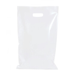 White Plastic Bags Die Cut handles