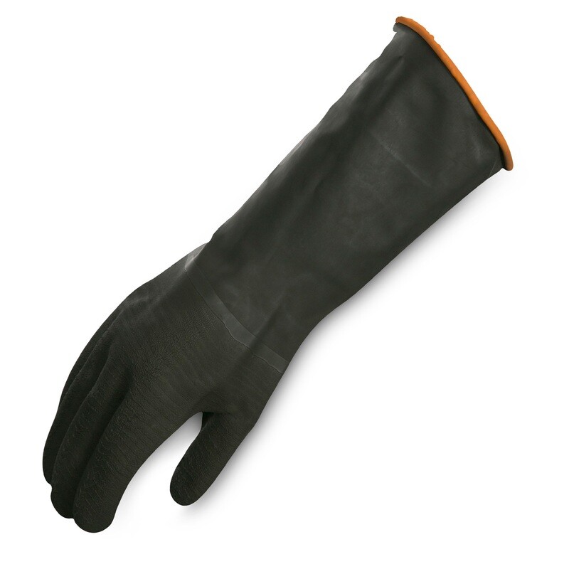 ULTRA TOUCH RUBBER GLOVES GRIP PALM BLACK/ORANGE 35CM
