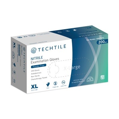 TECHTILE NITRILE GLOVES CHEMO-TESTED BLUE PF 200 BOX