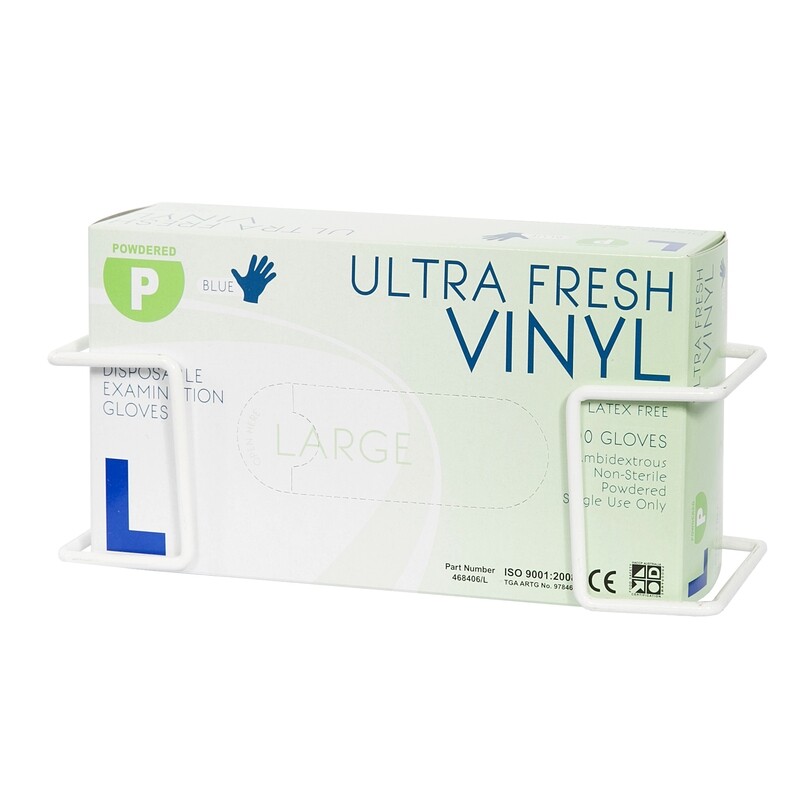 GLOVE DISPENSER WHITE POWDER COATED - SINGLE