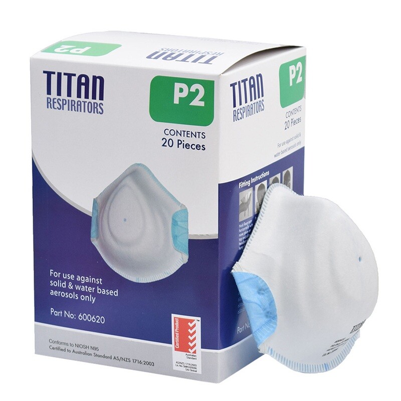 TITAN P2 RESPIRATOR MOULDED SHAPE - 20 BOX