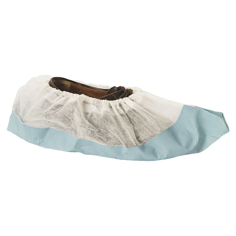 ULTRA HEALTH SHOECOVER PP/PE WHITE/BLUE - 100 Pack